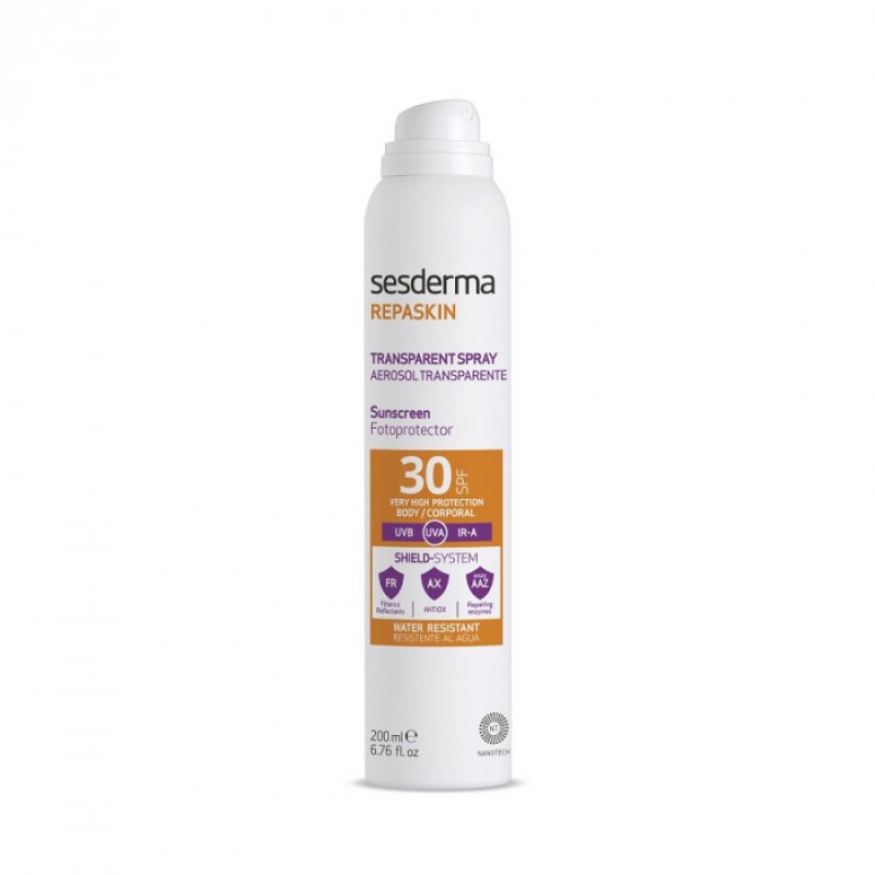 repaskin transparent spray body sunscreen spf 30 – Спрей солнцезащитный прозрачный для тела spf 30, 200 мл. REPASKIN TRANSPARENT SPRAY Body sunscreen SPF 30 – Спрей солнцезащитный прозрачный для тела SPF 30, 200 мл. — изображение 1