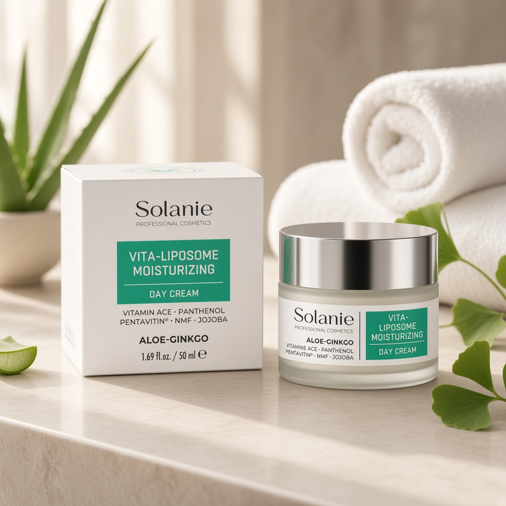 solanie aloe ginkgo vita liposome moisturizing day cream Дневной увлажняющий крем с липосомами 50 мл SOLANIE ALOE GINKGO Vita-liposome moisturizing day cream Дневной увлажняющий крем с липосомами 50 мл — изображение 1