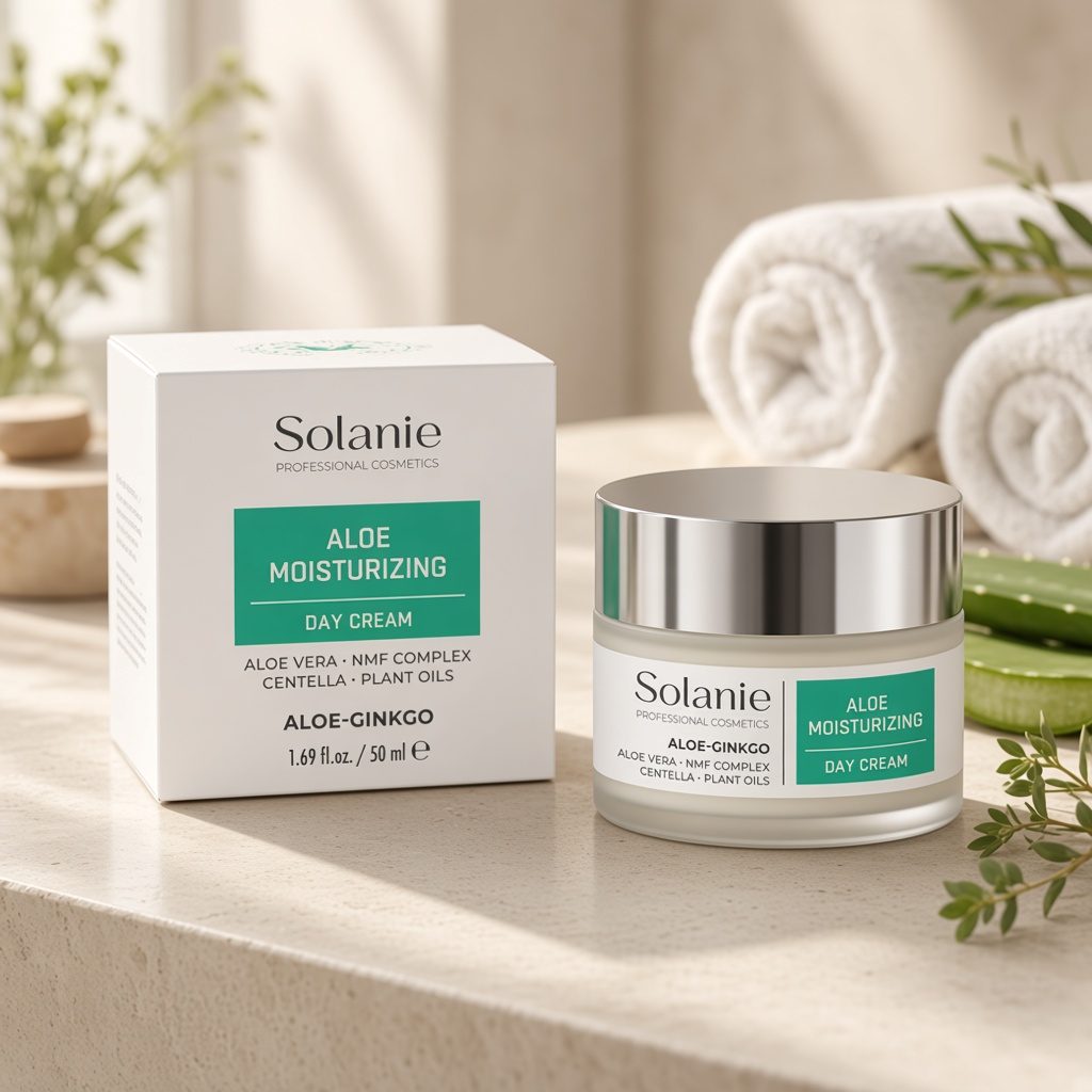 solanie aloe ginkgo aloe moisturizing day cream Дневной увлажняющий крем с алоэ 50 мл SOLANIE ALOE GINKGO Aloe moisturizing day cream Дневной увлажняющий крем с алоэ 50 мл — изображение 1