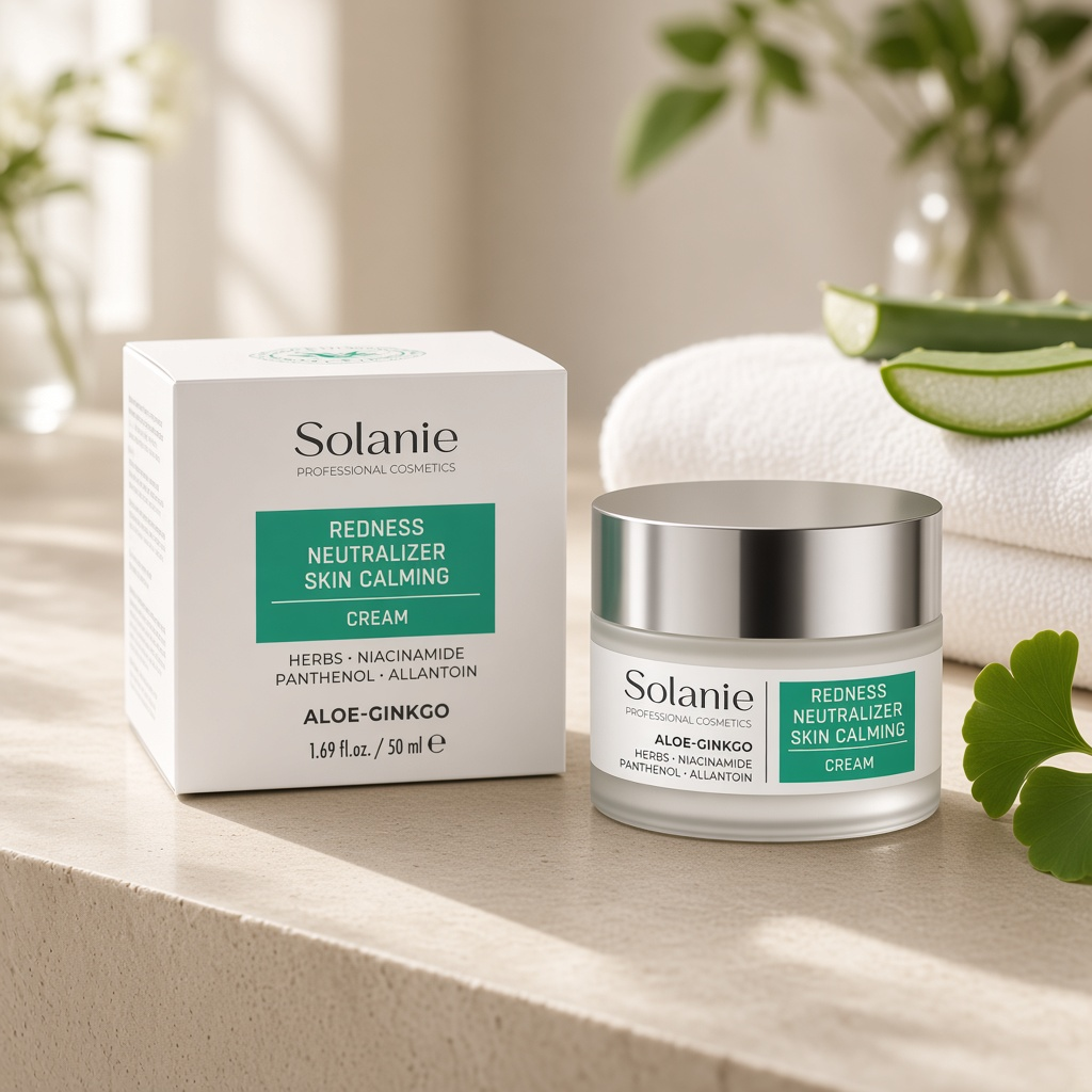 solanie aloe ginkgo redness neutralizer skin calming cream Крем успокаивающий для чувствительной кожи 50 мл SOLANIE ALOE GINKGO Redness neutralizer skin calming cream Крем успокаивающий для чувствительной кожи 50 мл — изображение 1
