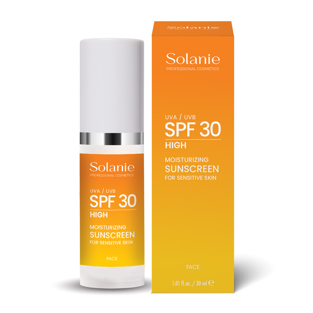 so10916, Солнцезащитный крем флюид для чувствительной кожи / special moisturizing sunscreen for sensitive skin face, 30мл, solanie SOLANIE SPECIAL Moisturizing Sunscreen for sensitive skin-face Солнцезащитный крем-флюид для чувствительной кожи 30 мл — изображение 1