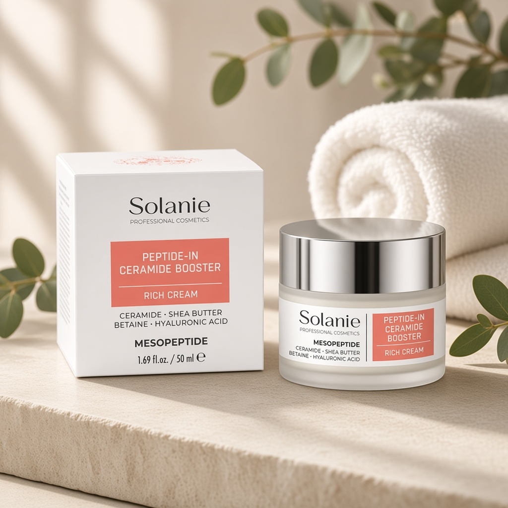 solanie mesopeptide peptide in booster ceramid rich cream spf15 Дневной питательный крем бустер 50 мл SOLANIE MESOPEPTIDE Peptide-In Booster Ceramid Rich Cream SPF15 Дневной питательный крем-бустер 50 мл — изображение 1
