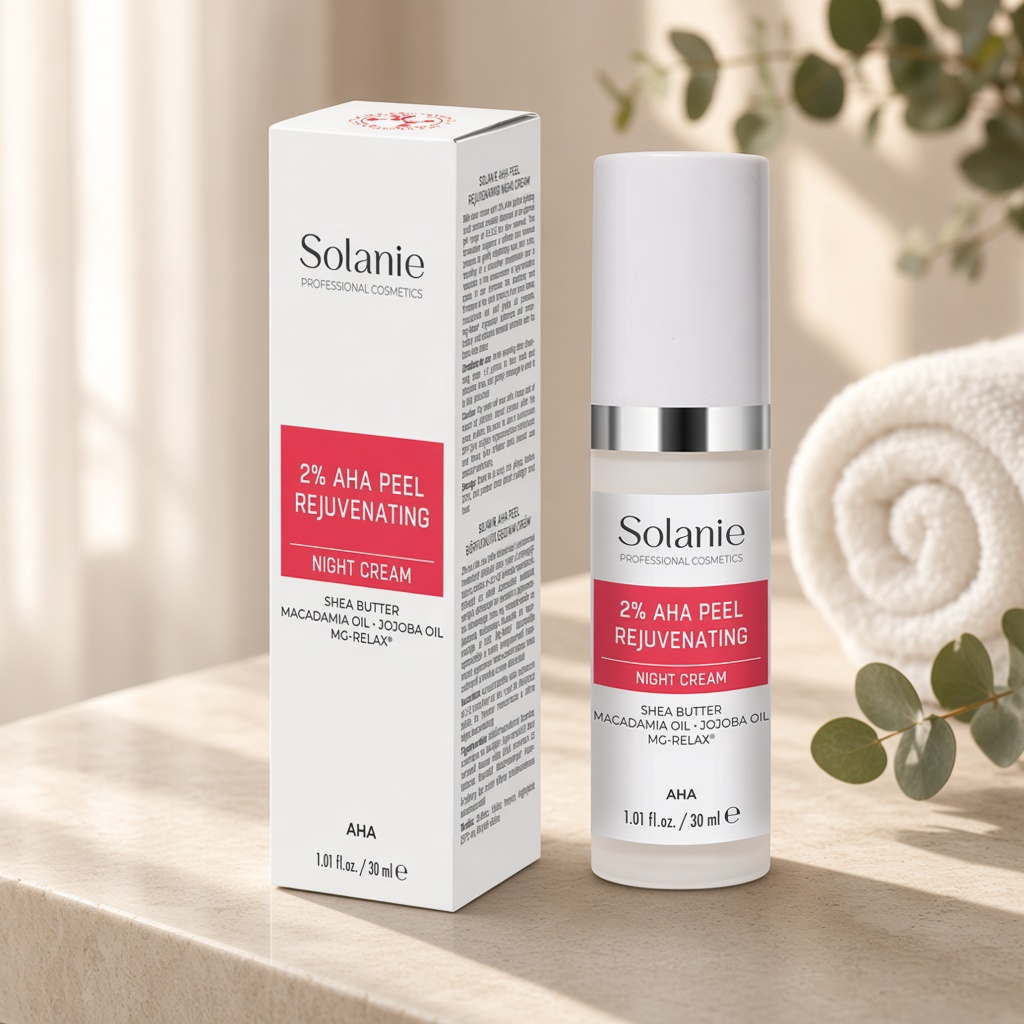 solanie aha peel skin rejuvenating night cream Ночной омолаживающий крем aha 2% 30 мл SOLANIE AHA peel skin rejuvenating night cream Ночной омолаживающий крем AHA 2% 30 мл — изображение 1