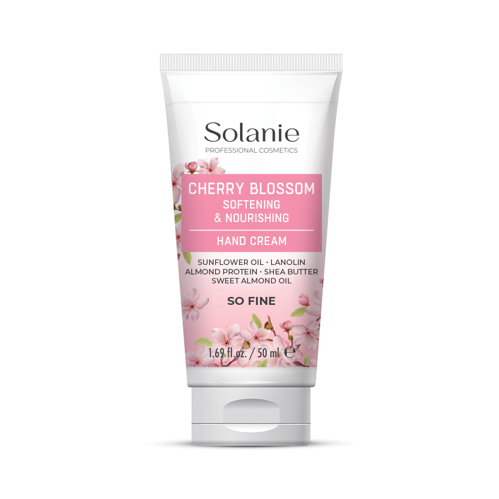 so23018, Крем для рук с ароматом вишни / so fine hand cream softening nourishing cherry blossom, 50мл, solanie SOLANIE SO FINE Hand Cream Softening Nourishing Cherry Blossom Крем для рук с ароматом вишни 50 мл — изображение 1