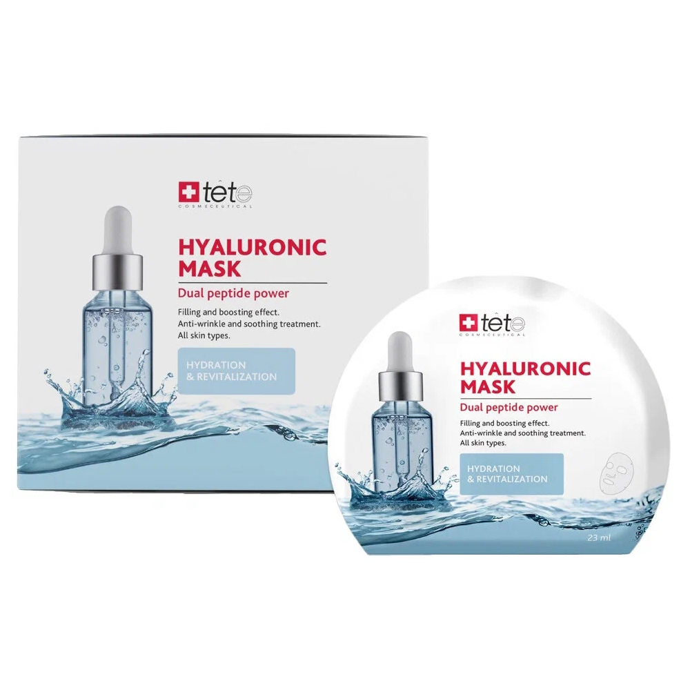 box hyaluronic mask "hydration & revitalization" Маска тканевая 1 шт tete BOX Hyaluronic Mask "Hydration & Revitalization" Маска тканевая 1 шт TETE — изображение 1