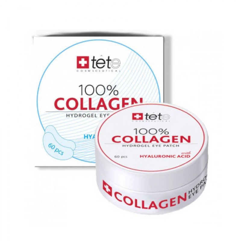 100% collagen hydrogel eye patch Гиалуроновые патчи для глаз 60 шт tete 100% Collagen Hydrogel Eye Patch Гиалуроновые патчи для глаз 60 шт TETE — изображение 1