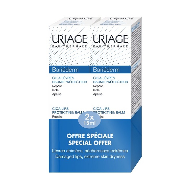 uriage bariederm Набор Защищающий цика бальзам для губ, 2*15 мл URIAGE Bariederm Набор Защищающий цика-бальзам для губ, 2*15 мл — изображение 1