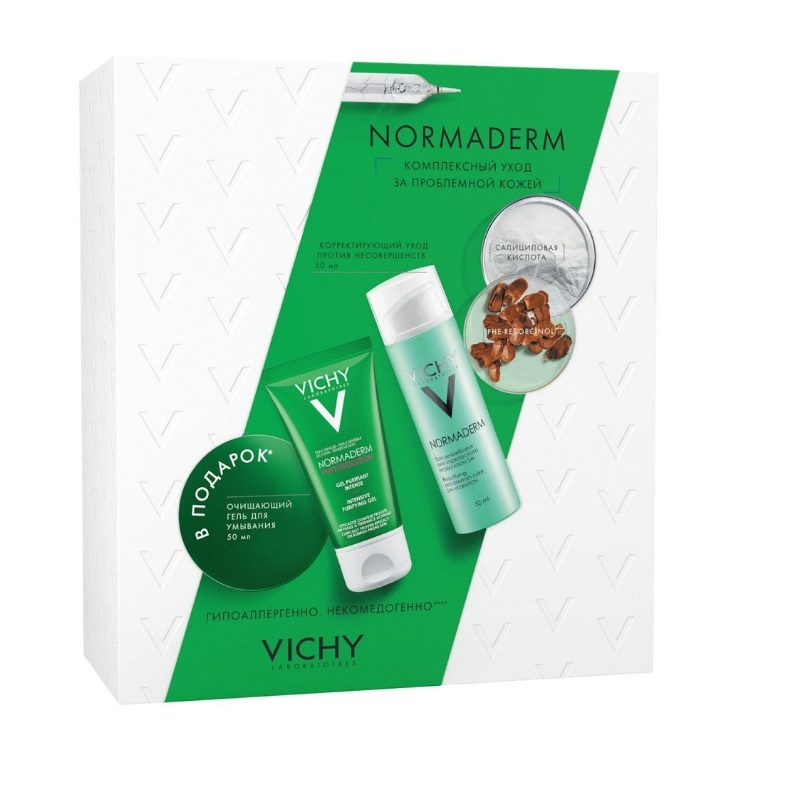 normaderm, Уход против несовершенств, 50 мл + phytosolution, Очищающий гель, 50 мл vichy Normaderm, Уход против несовершенств, 50 мл + Phytosolution, Очищающий гель, 50 мл VICHY — изображение 1