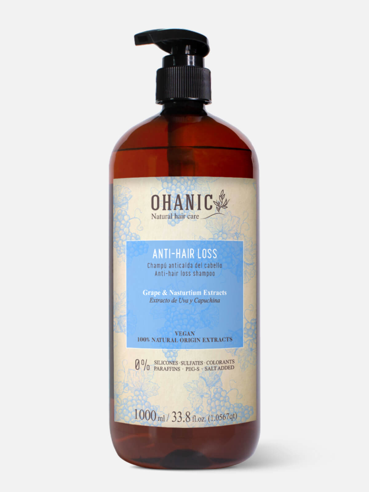 ohanic natural hair care anti hair loss Шампунь против выпадения волос anti hair loss shampoo 1000мл OHANIC NATURAL HAIR CARE ANTI HAIR LOSS Шампунь против выпадения волос ANTI HAIR LOSS SHAMPOO 1000мл — изображение 1