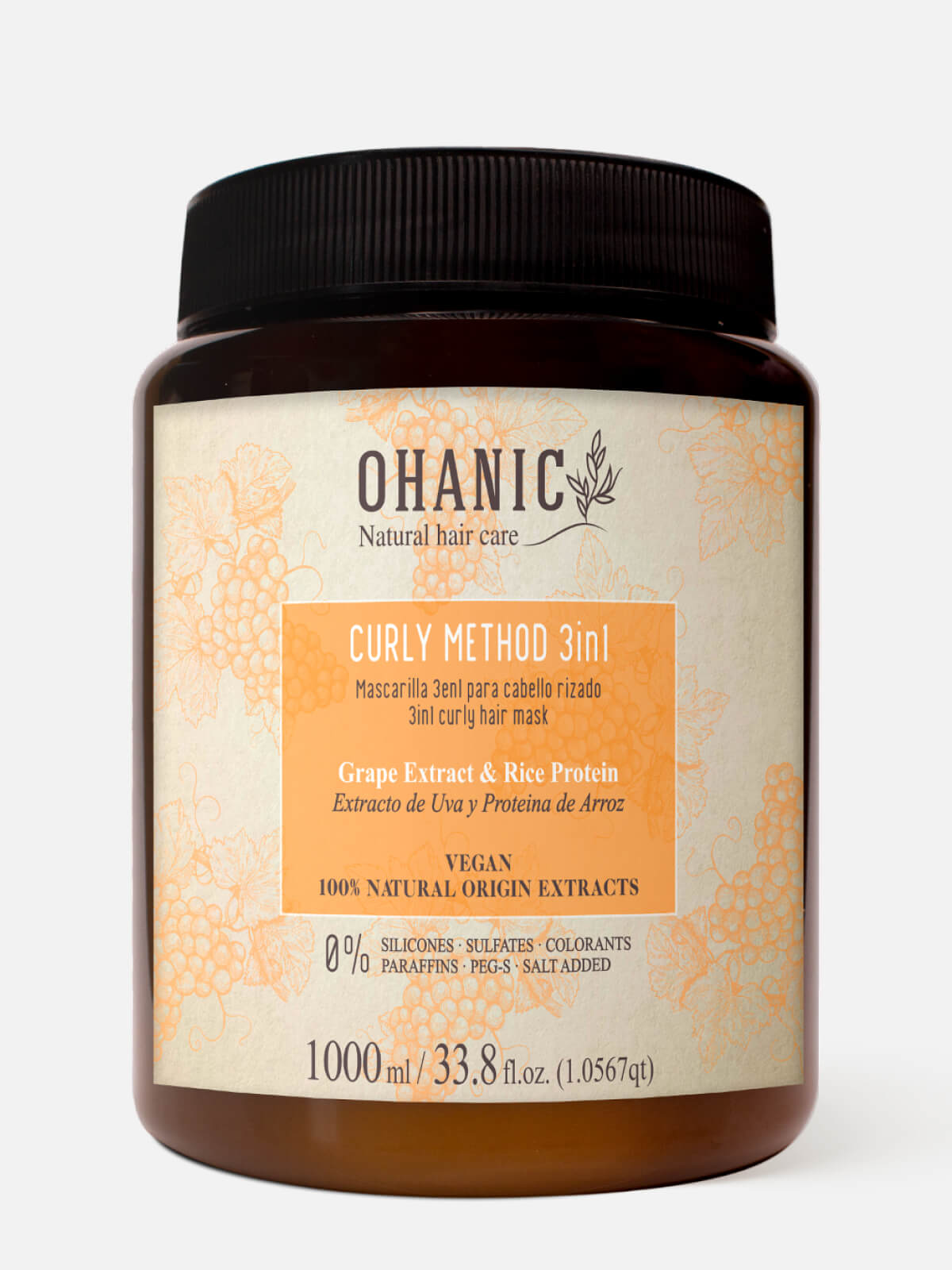 ohanic natural hair care curly Маска для кудрявых волос "увлажнение и питание" curly method 3 in 1 curly hair mask 1000мл OHANIC NATURAL HAIR CARE CURLY Маска для кудрявых волос "увлажнение и питание" CURLY METHOD 3 IN 1 CURLY HAIR MASK 1000мл — изображение 1