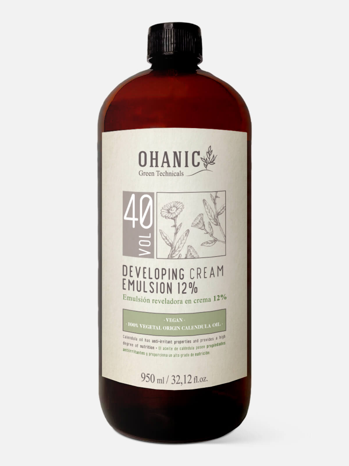 ohanic green technicals Эмульсия окислительная для краски developing cream emulsion 12% (40vol) 950мл OHANIC GREEN TECHNICALS Эмульсия окислительная для краски DEVELOPING CREAM EMULSION 12% (40VOL) 950мл — изображение 1