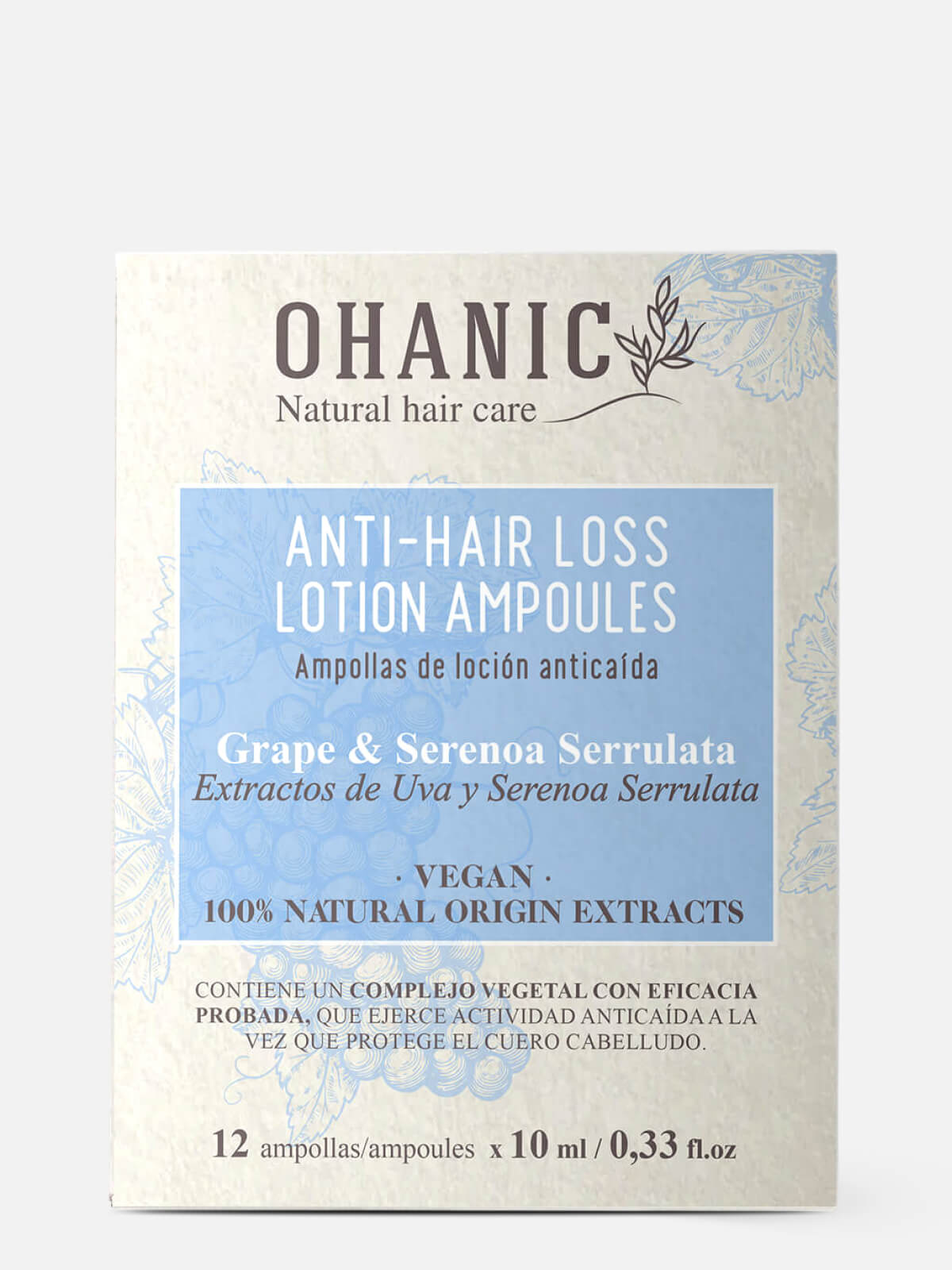 ohanic natural hair care anti hair loss Лосьон против выпадения волос anti hair loss lotion ampoules 10мл*12шт OHANIC NATURAL HAIR CARE ANTI HAIR LOSS Лосьон против выпадения волос ANTI HAIR LOSS LOTION AMPOULES 10мл*12шт — изображение 1
