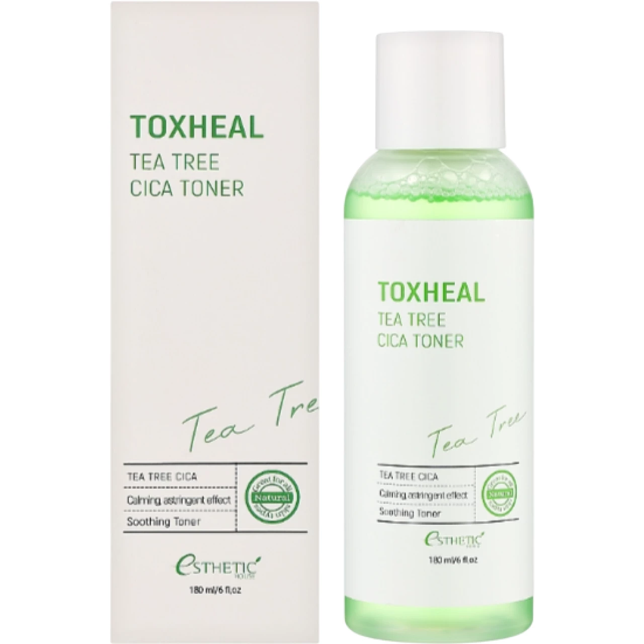 esh014450, Тонер для лица toxheal tea tree cica toner, 180 мл, esthetic house ESTHETIC HOUSE Toxheal Tea Tree Cica Toner 180 ml Тонер с центеллой и маслом чайного дерева — изображение 1