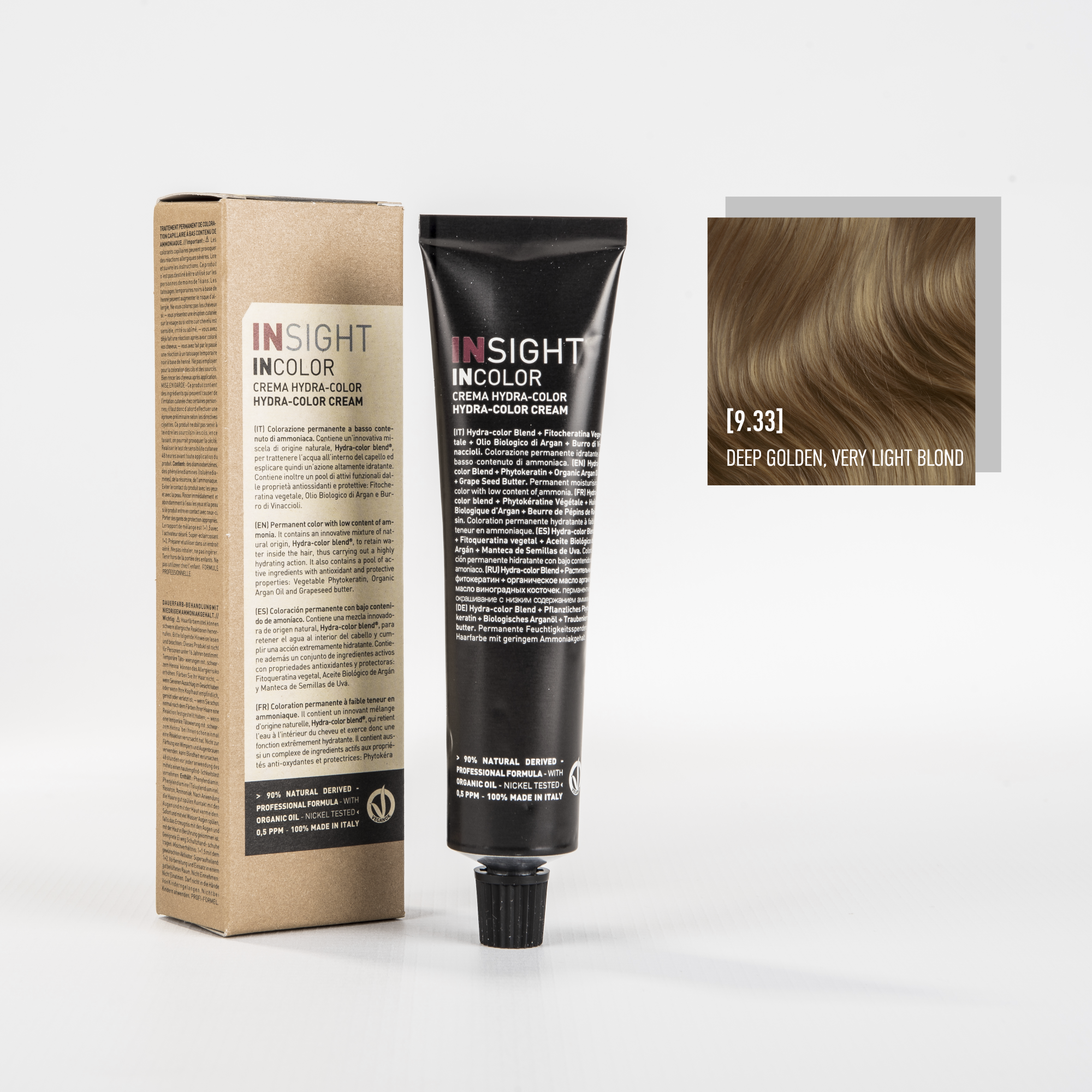 int334553, 9.33 интенсивно золотой очень светлый блондин, deep golden very light blond (100 мл) inc140 9.33, insight INSIGHT Краситель для волос 9.33 интенсивно золотой очень светлый блонд DEEP GOLDEN VERY LIGHT BLOND 100 мл — изображение 1