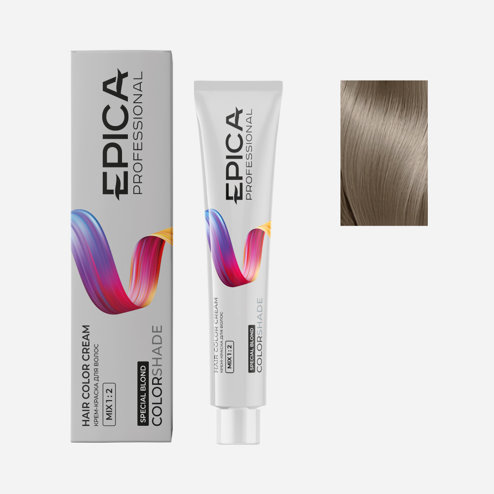 epi91101, 12.10 epica colorshade Крем краска специальный блонд пепельный, 100 мл. EPICA Colorshade 12.10 Крем-краска специальный блонд пепельный 100 мл — изображение 1