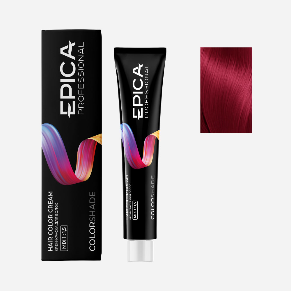 epi91077, 55.66 epica colorshade Крем краска светлый шатен красная вишня, 100 мл. EPICA Colorshade 55.66 Крем-краска светлый шатен красная вишня 100 мл — изображение 1