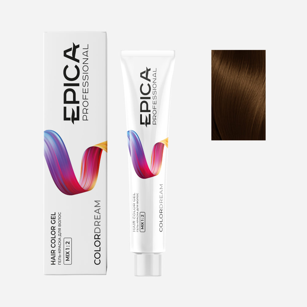 epi91181, 7.73 epica colordream Гель краска русый шоколадно золотистый, 100 мл. EPICA Colordream 7.73 Гель-краска русый шоколадно-золотистый 100 мл — изображение 1