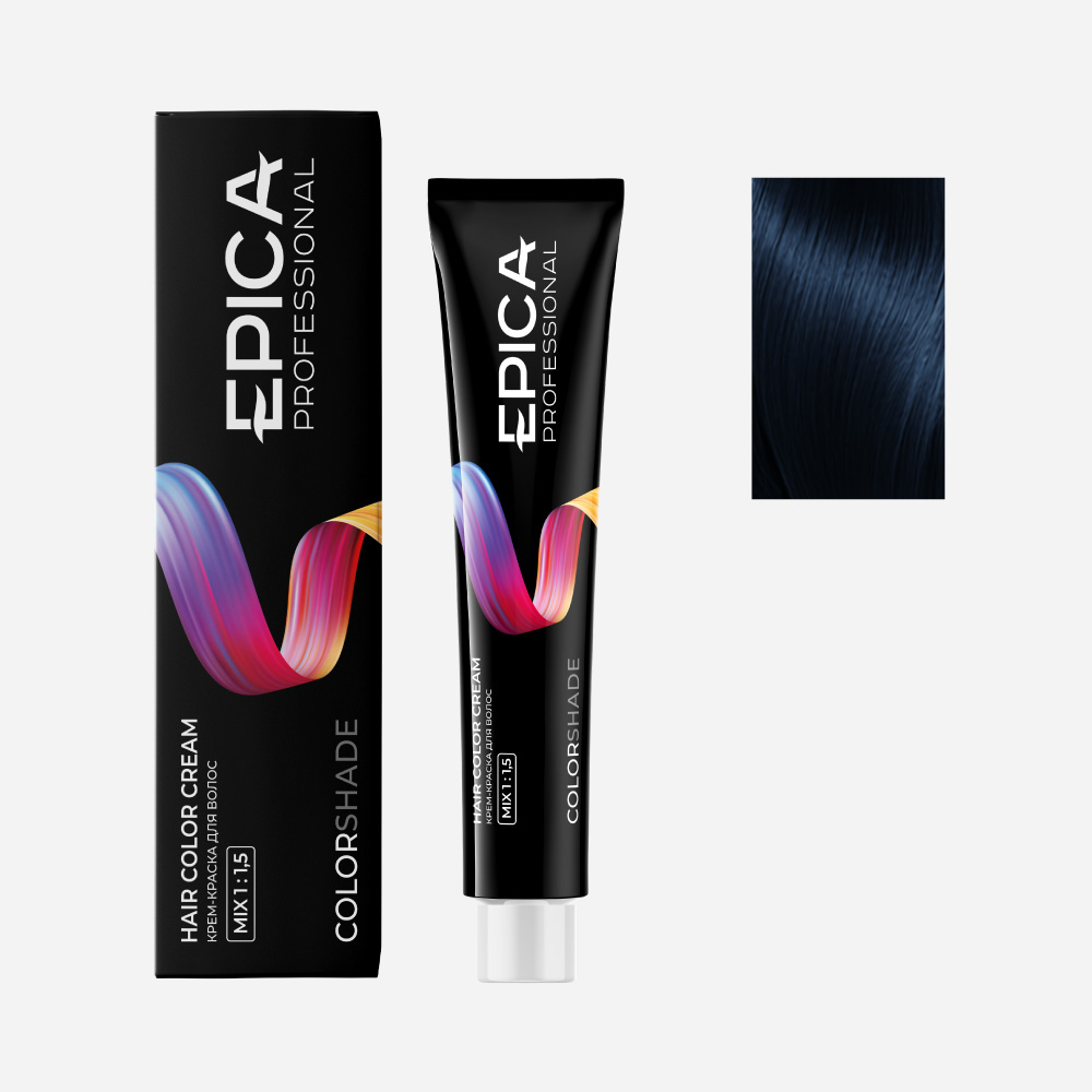 epi91017, 2.1 epica colorshade Крем краска иссиня черный, 100 мл. EPICA Colorshade 2.1 Крем-краска иссиня-черный 100 мл — изображение 1