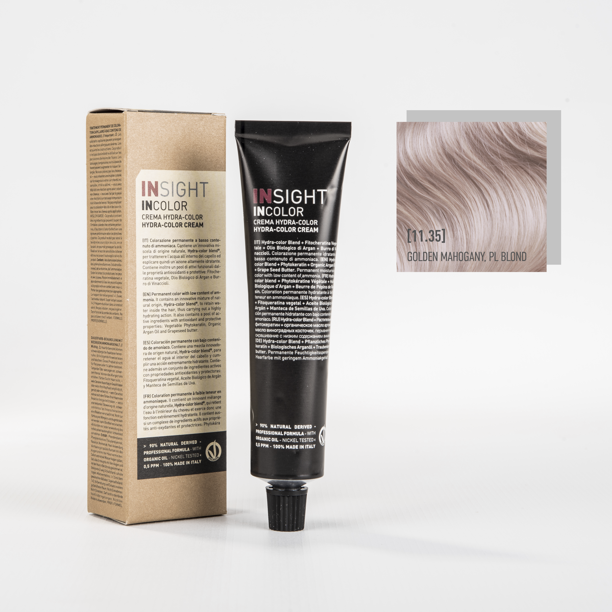 int334543, 11.35 платиновый золот. махаг. блонд. platinum, golden mahogany blond(100 мл) inc140 11.35, insight INSIGHT Краситель для волос 11.35 платиновый золотой маханговый блонд PLATINUM GOLDEN MAHOGANY BLOND 100 мл — изображение 1