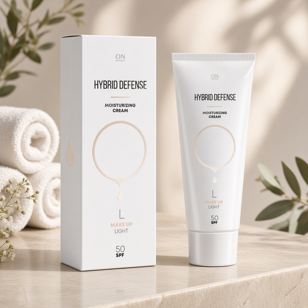 onmacabim hybrid defense moisturizing cream make up light spf 50 Солнцезащитный гибрид крем c тоном 80 мл ONMACABIM Hybrid Defense Moisturizing Cream Make Up Light SPF-50 Солнцезащитный гибрид-крем c тоном 80 мл — изображение 1